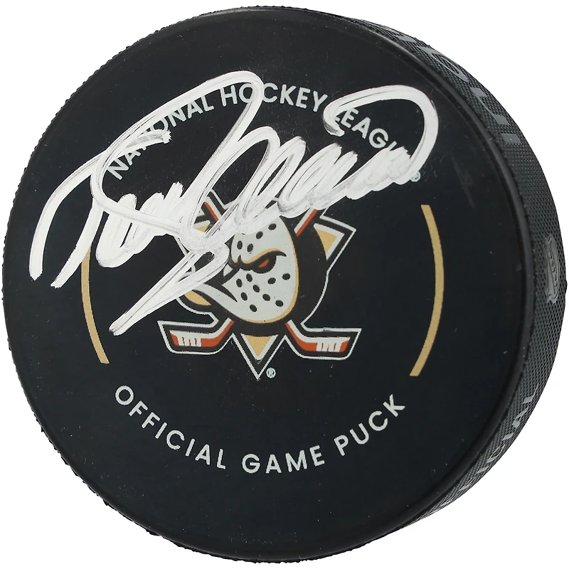Teemu Selanne Anaheim Ducks Autographed Official Game Puck