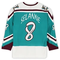 Teemu Selanne Anaheim Ducks Autographed Teal Mitchell & Ness 1995-96 Power Play Jersey