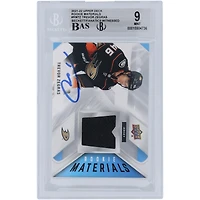 Carte recrue 9/10 authentifiée 2021-22 Upper Deck Series 2 Black Relic #RM-TZ signée Trevor Zegras par les Anaheim Ducks