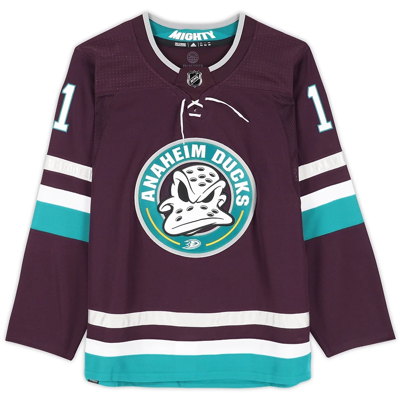 Maillot authentique adidas violet autographié par Trevor Zegras des Anaheim Ducks