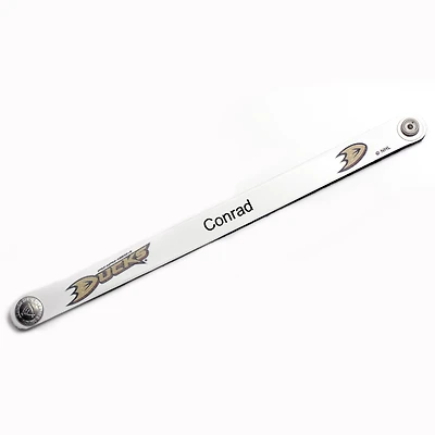 White Anaheim Ducks Personalized Leather Slim Bracelet