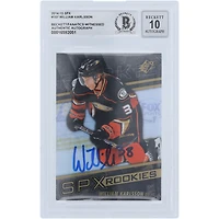 Carte de recrue n° 107 Beckett 2014-15 Upper Deck SPX autographiée par William Karlsson des Anaheim Ducks, carte de recrue authentifiée 10, vue par des fanatiques