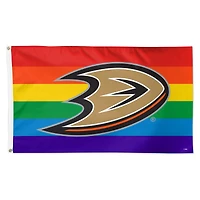 Drapeau de luxe WinCraft Anaheim Ducks 91 x 152 cm (3 pi x 5 pi) à une face, fierté de l'équipe