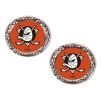 Boucles d'oreilles rondes WinCraft à l'effigie du logo des Ducks d'Anaheim