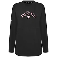 Women's Levelwear  Black Anaheim Ducks Mother's Day Beaudry Arched Pullover Sweatshirt