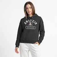 Sweat à capuche Champion noir pour femme, motif boîte pilules arquée, Anaheim Ducks