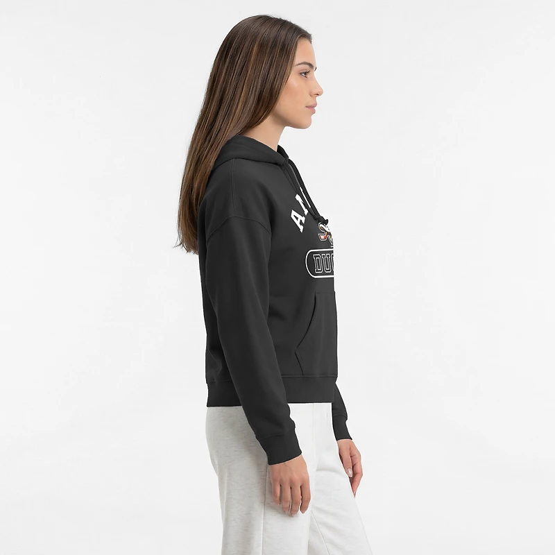 Women's Champion  Black Anaheim Ducks Arched Pill Box Hoodie