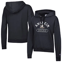 Women's Champion  Black Anaheim Ducks Arched Pill Box Hoodie