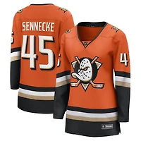 Women's Fanatics Beckett Sennecke Orange Anaheim Ducks Home Breakaway Jersey