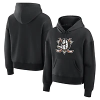 Sweat à capuche essentiel noir Anaheim Ducks pour femmes de Fanatics