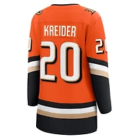 Maillot de joueur échappé à domicile orange des Ducks d'Anaheim Chris Kreider, fanatiques féminines