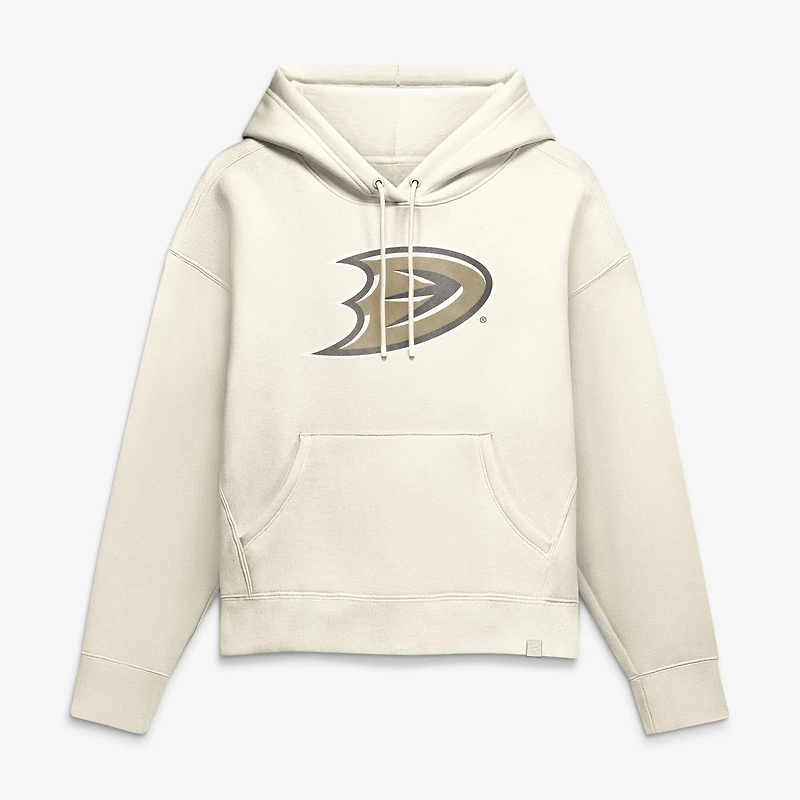 Sweat à capuche Fanatics crème pour femme, logo vieilli des Ducks d'Anaheim