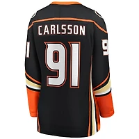 Maillot de joueur échappé à domicile Fanatics Leo Carlsson des Ducks d'Anaheim noir pour femmes