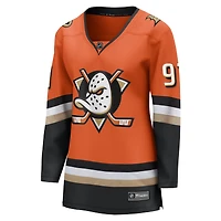 Maillot domicile orange Leo Carlsson des Ducks d'Anaheim pour femmes (Fanatics).