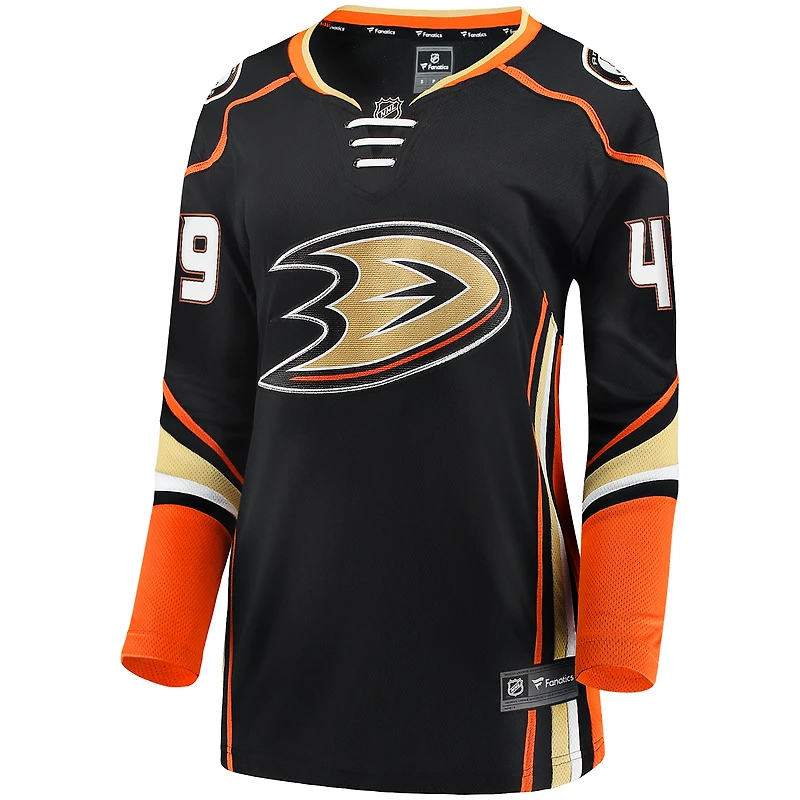 Maillot de joueur échappé à domicile Fanatics Max Jones des Ducks d'Anaheim noir pour femmes