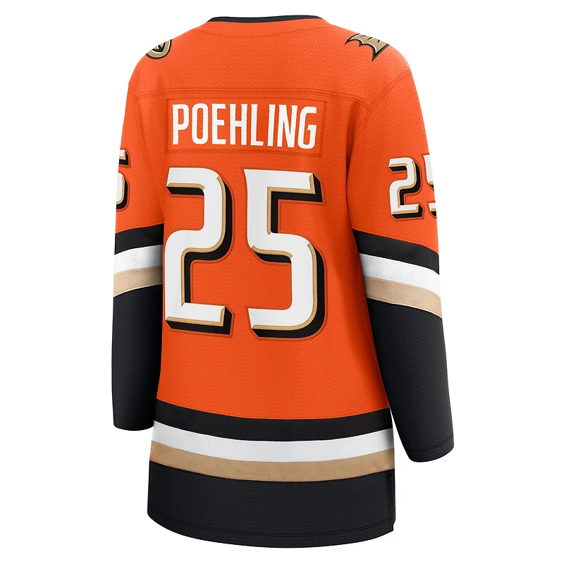 Maillot orange Ryan Poehling des Ducks d'Anaheim pour femmes