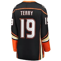 Maillot de joueur échappé l'équipe locale des Ducks d'Anaheim Fanatics Troy Terry noir pour femmes