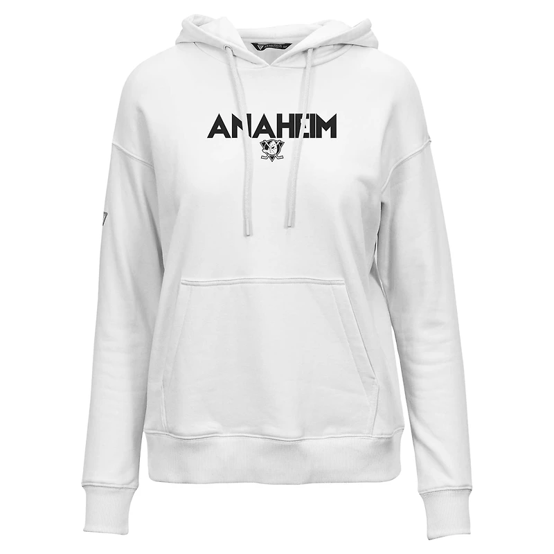 Sweat à capuche blanc Adorn City Capsule pour femme de Levelwear Anaheim Ducks