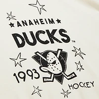 Women's Mitchell & Ness  Cream Anaheim Ducks Logo 3.0 Sweatshirt