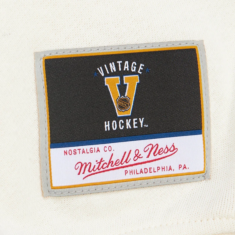 Women's Mitchell & Ness  Cream Anaheim Ducks Logo 3.0 Sweatshirt