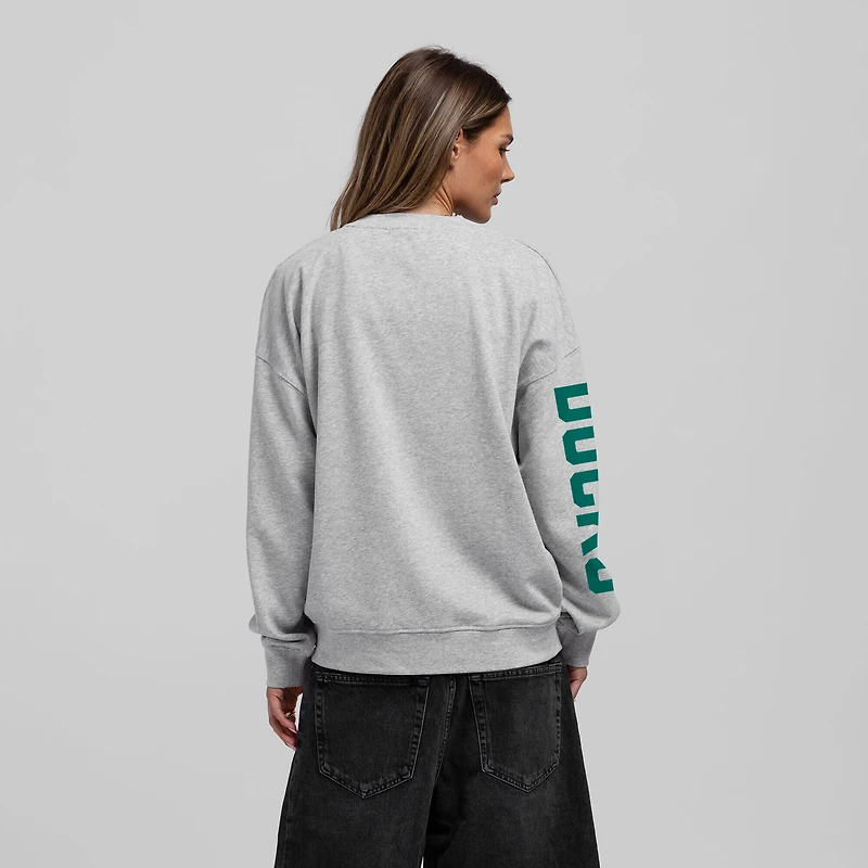 Sweat-shirt oversize Mitchell & Ness pour femme, gris chiné, Anaheim Ducks Core 3-Hit
