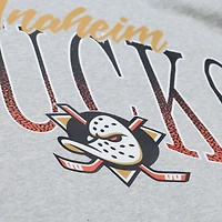 Sweat-shirt Mitchell & Ness gris chiné pour femme, motif Hockey Night des Ducks d'Anaheim