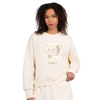 Women's Starter Cream Anaheim Ducks Boxy Cropped Sweatshirt