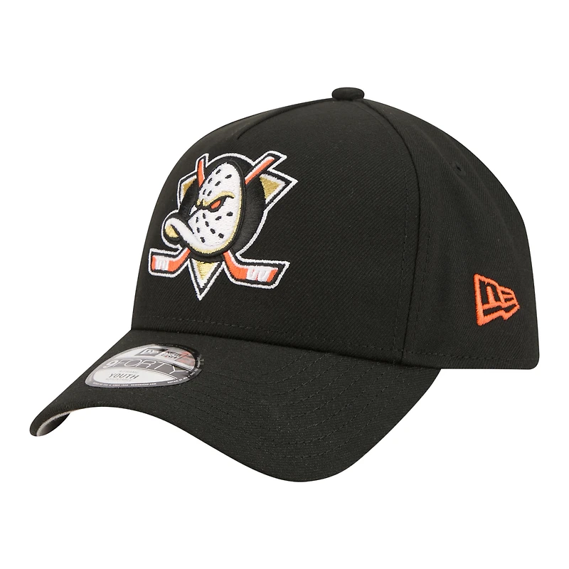 Casquette ajustable New Era noire Anaheim Ducks 9FORTY pour jeunes