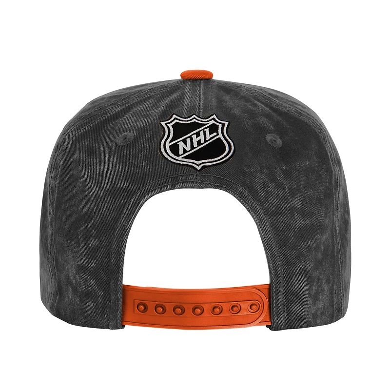 Youth Outerstuff  Black/Orange Anaheim Ducks True Retro Deadstock Adjustable Hat