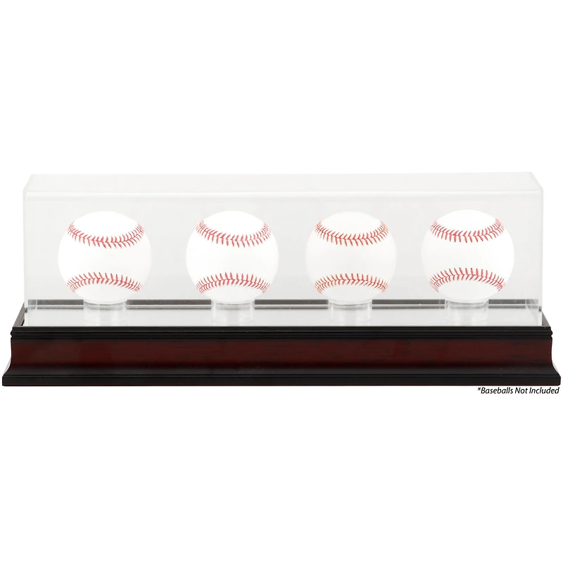 Vitrine antique en acajou pour quatre balles de baseball