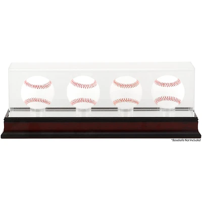 Vitrine antique en acajou pour quatre balles de baseball