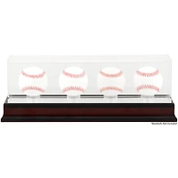 Vitrine antique en acajou pour quatre balles de baseball
