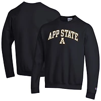 Sweat-shirt à enfiler avec logo Arch Over pour homme Champion Black Appalachian State Mountaineers