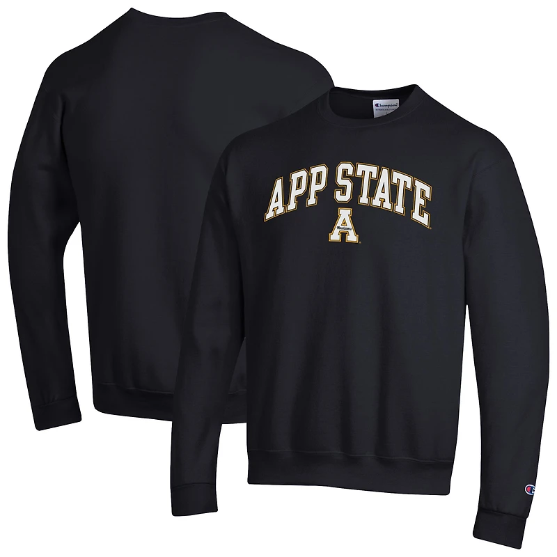 Men's Champion Black Appalachian State Mountaineers Arch Over Logo Pullover Sweatshirt