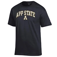 T-shirt noir avec logo Arch Over des Appalachian State Mountaineers pour homme