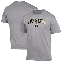 T-shirt à logo Arch Over pour homme Champion Heather Grey Appalachian State Mountaineers