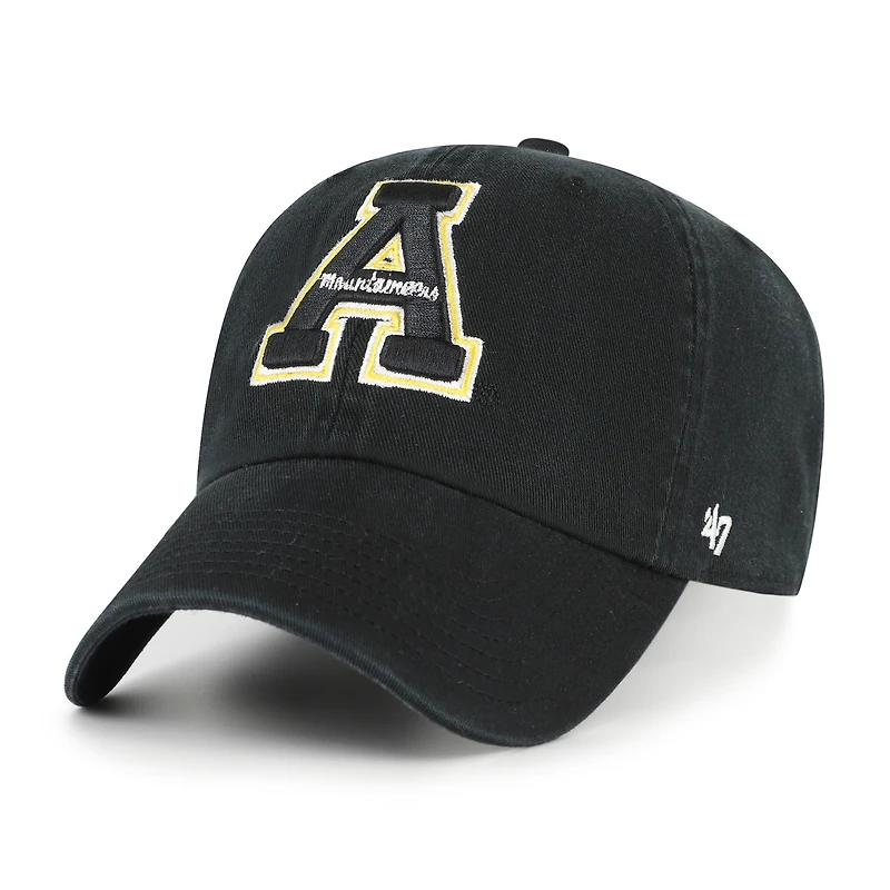 Casquette ajustable noire « 47 » pour homme, modèle Clean Up des Appalachian State Mountaineers