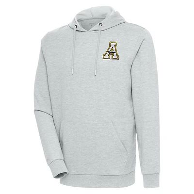 Men's Antigua Heather Gray Appalachian State Mountaineers Action Pullover Hoodie