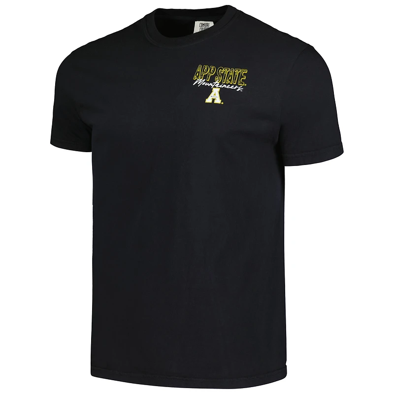 T-shirt noir pour hommes, couleurs de confort hyperlocal, Appalachian State Mountaineers