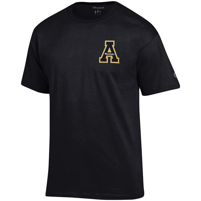 Men's Champion Black Appalachian State Mountaineers Stack 2-Hit T-Shirt