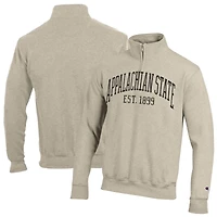 Pull à col zippé Champion crème pour homme, modèle Appalachian State Mountaineers, date de création