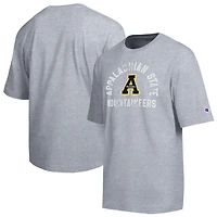 T-shirt d'équipe vieilli Heather Gray des Appalachian State Mountaineers, champion masculin