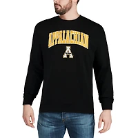 Men's Colosseum Black Appalachian State Mountaineers Arch & Logo Crew Neck Sweatshirt