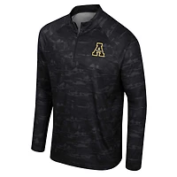 Men's Colosseum Black Appalachian State Mountaineers Carson Raglan Quarter-Zip Jacket