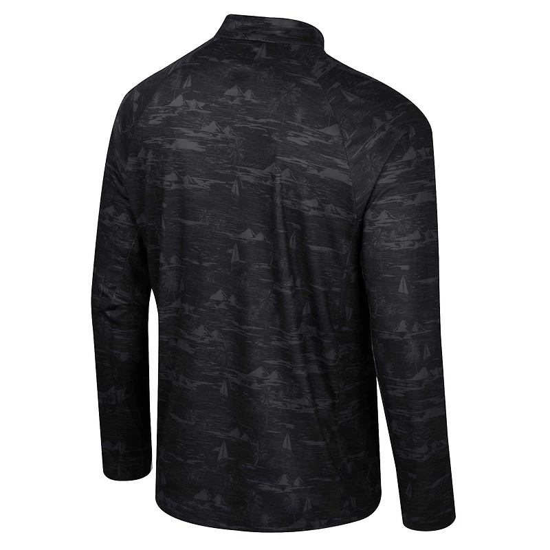 Veste noire à quart de zip Colosseum Appalachian State Mountaineers Carson Raglan pour hommes