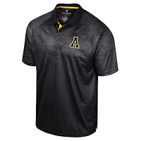 Men's Colosseum Black Appalachian State Mountaineers Honeycomb Raglan Polo