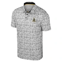 Men's Colosseum Black Appalachian State Mountaineers It's Time! Allover Print Polo