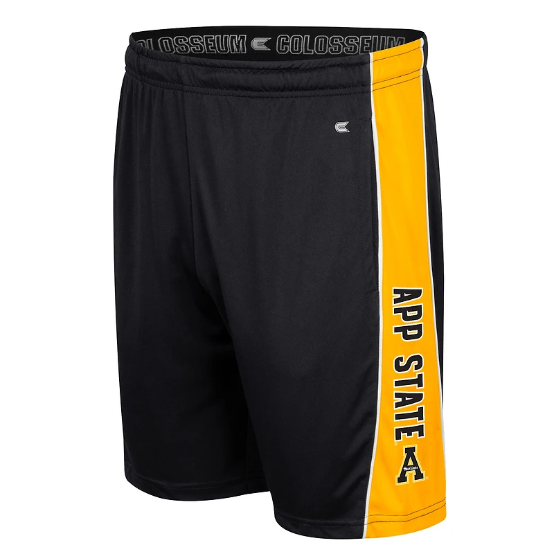 Colosseum Black pour homme Appalachian State Mountaineers Panel Shorts