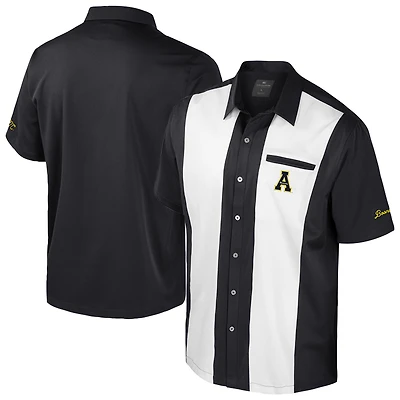 Chemise boutonnée noire pour homme Colosseum Appalachian State Mountaineers Strike Bowling