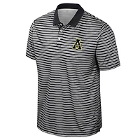 Polo rayé noir Colosseum pour homme des Appalachian State Mountaineers